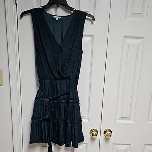 Naked Zebra Forest Green Ruffled Tiered Dress